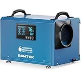 BSMTEK 145Pints Commercial Dehumidifier with Drain Hose for Crawl Spaces, Basements, Industry Water Damage Unit, Large Capacity, Compact, Portable, Auto Defrost, Memory Starting, Blue