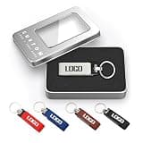 CarryBright Bulk Custom Leather USB Flash Drives, Personalized Logo and Text, Custom Packaging for Corporate Events, Trade Shows, Wedding Gifts, Business Gifts(100,512MB)