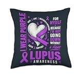 Purple Ribbon Warrior Lupus Throw Pillow