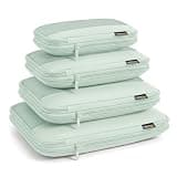 SOARSAIL 4 Piece Compression Packing Cubes for 3–7 Day Travel, Lightweight Travel Organizers with Breathable Mesh, Double-Zipper Packing Cubes for Carry-On & Suitcases (Light Green)