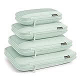 SOARSAIL 4 Piece Compression Packing Cubes for 3–7 Day Travel, Lightweight Travel Organizers with Breathable Mesh, Double-Zipper Packing Cubes for Carry-On & Suitcases (Light Green)