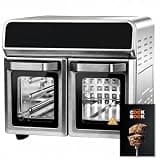 24QT Dual Zone Air Fryer Oven With Rotisserie,10-in-1 Full Stainless Steel Air Fryer Toaster Oven 1800W For Family Cooking - Max 450°F Adjustable Temperature For Restaurant-quality Food At Home