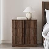 Lasadelgar 25" Wooden Vertical Stripe 3 Drawers Nightstand