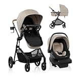 Evenflo Pivot NXT Travel System with LiteMax NXT Infant Car Seat (Latte Tan)