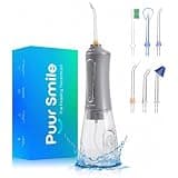 Professional Water Flosser - Advanced Dental Care for a Healthier Mouth, Gum, and Teeth - IPX7 Waterproof Oral Irrigator | 7 Replacement Tips, Travel-Friendly, Rechargeable - Oral Hygiene (Grey)