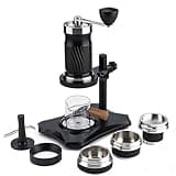 Hand Crank Espresso, Portable Manual Coffee Maker with 100ml Water Tank, 9-12bar Pressure, Storage Box, for Camping, Travel, Outdoor Use