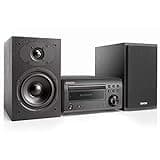 Denon D-M41 Home Theater Mini Amplifier and Bookshelf Speaker Pair - Compact HiFi CD Stereo System with Speakers, FM/AM Tuner, Wireless Bluetooth Amplifier | Perfect for Small Rooms and Home Cinema
