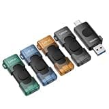 TOPESEL 5 Pack 32GB USB C Flash Drive USB 3.0 2-in-1 Thumb Drive Rotating Type C Memory Stick for iPhone 15/16 Smart TV Car Audio Smartphone Tablet