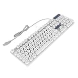 SUNGOOYUE Gaming Keyboard, 104 Keys Wired Ergonomic Design with Colorful Backlit Breathing Effect and Foldable Feet, for PC Laptop Desktop Compatible with Multiple OS (Punk White)