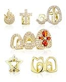 Waaqkid 6PCS 14K Gold Grills for Your Teeth, Tooth Grillzs Jewelry Caps for Women & Men