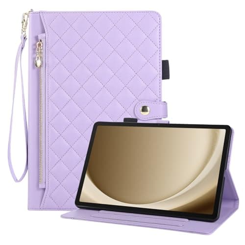 Rosbtib Case for Samsung Galaxy Tab A9 Plus/Samsung Galaxy Tab A9+ 11 inch 2023, Wallet style PU leather tablet case with zip, Card Slot and Stand Function for Galaxy Tab A9+, Purple