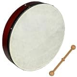 HighLight 16" Bodhran drum Handcrafted Irish Instrument with Goatskin Drumhead, Crisp & Musical Tone, Included Hardwood Mallet (16-inch)