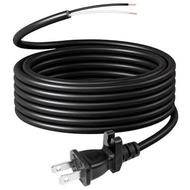 HASMX Vacuum Cleaner Power Supply Cord 30 Feet Length 18 Guage 2 Wire 2-Prong Replacement Power Supply Cord Cable for All Upright Vacuums Eureka Sanitaire Bissell- Black Color, 1 Pack