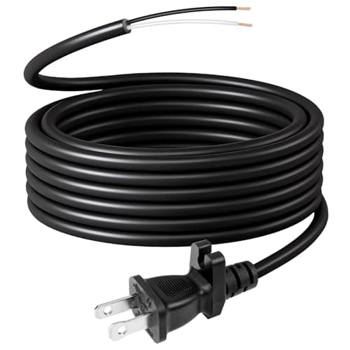 HASMX Vacuum Cleaner Power Supply Cord 30 Feet Length 18 Guage 2 Wire 2-Prong Replacement Power Supply Cord Cable for All Upright Vacuums Eureka Sanitaire Bissell- Black Color, 1 Pack