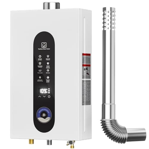 Natural Gas Tankless Water Heater, 16L On Demand Water Heater with LED Display, Indoor Installation Max 4.22GPM, 109188BTU Gas Tankless Water Heater for Bathroom Kitchen
