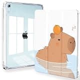 Feams Case for iPad mini 7 A17 Pro 2024, Slim Lightweight Trifold iPad mini A17 Pro Case 8.3 Inch 2024 Clear Back Transparent Cover with Pencil Holder & Auto Sleep, Capybara