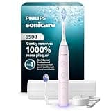Philips Sonicare 6500 Series Electric Toothbrush - Next-Generation Sonicare Technology, Pressure Sensor, 9 Brushing Settings, SmarTimer, BrushPacer, 21-Day Runtime, Travel Case, Light Pink, HX7412/05