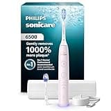 Philips Sonicare 6500 Series Electric Toothbrush - Next-Generation Sonicare Technology, Pressure Sensor, 9 Brushing Settings, SmarTimer, BrushPacer, 21-Day Runtime, Travel Case, Light Pink, HX7412/05