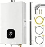 14L LPG Propane Gas Tankless Water Heater Constant Temperature Instant Hot Water Heater Digital Display Whole House Use Indoor Installation with Complete Accessories