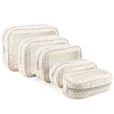 YOPCDJ 5PCS Diaper Bag Organizer Pouch Set, TSA Approved Toiletry Bag, Clear Waterproof Makeup Bag Set, Purse Organizer Pouches,Travel Organizer Bags for Women and Kids
