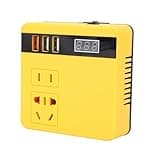 WALFRONT Car Power Inverter 120W DC18 21V Portable Input AC Output 3 USB Ports Cordless Power Inverter with Voltage Display