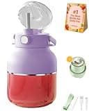 Multi-Purpose Large Capacity Juicing Bottle, BPA-Free Electric Juicer with Straw, Portable Blender for Shakes and Smoothies, Juicer Cup with Stainless Steel Blades for Office, Travel & Home(Purple)