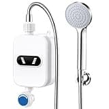 Instant Thermostatic Water Heater, 110v Tankless Water Heater Electric with Digital Display, 3000w Tankless Electric Waters Heaters Instant for Kitchen Washin & Showering in the Bathroom