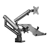 Listed TV Mount Adjustable Dual Arm Desk Mounts Monitor and Laptop Mount with Mechanical Spring Dual Monitor Stand with Clamp Fixing/Washer Mounting Base Motion TV Bracket