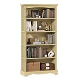 TVU 5-Tier Wooden Bookshelf, 65 Inch Tall Bookshelf with Storage, Floor Standing Modern Style Display Bookcase for Living Room, Office, Study Room, Entryway, Natural Wood Color