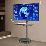 iumLeap Monitor Arms Wheeled TV Stand Mobile TV Cart, Suitable for TVs from 17 to 43 Inches, with A Universal Adjustable Tray Height Adjustable TV Stand