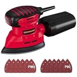 DOVAMAN 130W Detail Sander, 12000RPM Palm Sander Tool, Dust Collection System, 12PCS Sandpaper, Compact Hand Tool for Wood Steel Surfaces