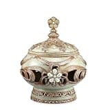 agnixnaf Polyresin Decorative Jewelry Box, Vintage Rose Design, Ideal for Home Decoration or Storing Valuables