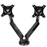 VIZLKOG Q5D Gas Spring Desktop 10-27 Inch Dual Monitor Stand Mounting Arm with 2 USB Ports, Each Head Holds 2-9kg