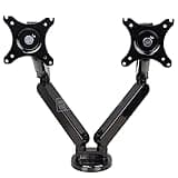 VIZLKOG Q5D Gas Spring Desktop 10-27 Inch Dual Monitor Stand Mounting Arm with 2 USB Ports, Each Head Holds 2-9kg