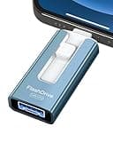256GB USB Flash Drive for Phone and Pad, Photo Stick High Speed External USB Thumb Drives Photo Storage Memory Stick for Save More Photos and Videos (Blue, 256GB)