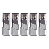 PNY 32GB Turbo Attache 3 USB 3.0 Flash Drive, Grey (Pack of 5)