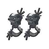 Mini Dual Swivel Coupler Clamp Turn As Needed Two 360 Degree Clamps for 0.7-0.8 Inch 18-20mm O Pipe Truss Aluminum Alloy Black 2Pcs