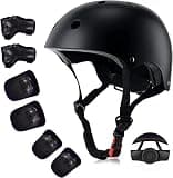 Kids Helmet Toddler Helmet Kids Sport Protective Gear Set Boy Girl Child Cycling Helmet with Knee Pads Elbow Pads Wrist Guards Youth Skateboard Helmet for Kids