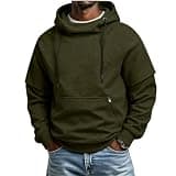 Lmdudan Men's Cowl Neck Hoodies Drawstring Long Sleeve Loose Fit Sweatshirts Fashion Casual Fall Winter Hooded Pullovers Green