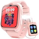 IOWODO Smart Watch for Kids No APP/Phone Needed, 1.75" Fitness Tracker Watch Pedometer with Video Music/Alarm Clock/Flashlight/IP68 Waterproof/Step Counter/Puzzle Games for Girls Boys Teens 4-12Pink