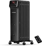 1500W Oil Heater for Large Room, Quiet, Remote, Timer, Safety, 24.2"