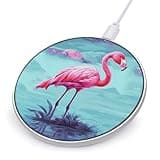 Pink Flamingos Wireless Charger Magnetic Phone Induction Charger 10w Fast Wireless Charging Station Compatible with iPhone 17 16 15 14 13 12 Pro Max Samsung Galaxy S25 S24 S23