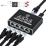 Ethernet Splitter 1 to 4, 1000Mbps High-Speed Internet Splitter, Gigabit RJ45 Port Router Switch, LAN-Splitter, Supporting Simultaneous Networking of 4 Devices, Applicable to Cat5/5e/6/7/8 Cable