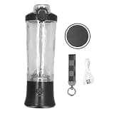 Portable Blender 150W 18000RPM 600ml USB Rechargeable Mini Juicer Cup with 6 Stainless Steel Blades for Travel Sports and Office Black