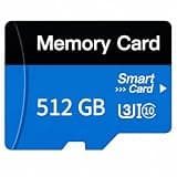 TF SD Card 512GB with Adapter, High Speed Memory Card, UHS-I Speed Class 10 A1 Memory Card for Smartphones, Cameras and Tablets Blue (512GB)