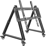 Rolling TV Mount Stand, Low Height Monitor Cart with Wheels for 32-70 Inch Flat Curved Screen, 40°-70° Adjustable Viewing Angle