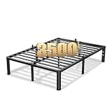VIPSHOW 16 Inch Full Size Bed Frame, 3500Lbs Heavy Duty Metal Platform with Round Corner Legs Mattress Slide Stopper, Steel Slat Support No Box Spring Needed, Noise Free, Non-Slip, Easy Assembly
