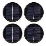 6V 80mm Round Polycrystalline Silicon Solar Cell Panel, Wireless Solar Panel for DIY Electronics, Small Solar Battery Panel with 4PCS, 0.5W Output, 3.15 Inch Diameter