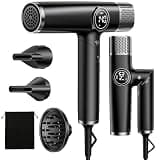 Dual Voltage Travel Hair Dryer with Diffuser, 1900W Professional High-Speed Ionic Blow Dryer for Fast Drying, Lightweight, No Heat Damage, Global Use 110V-240V