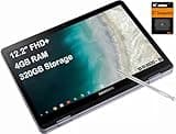 Samsung Chromebook Plus V2 360 2-in-1 Laptop w/Dual Webcam (12.2" FHD+ Touchscreen,Intel Celeron 3965Y, 4GB RAM, 320GB (64GB eMMC+256GB SD Card), Stylus Pen) Home & Education, IST SDCard, Chrome OS